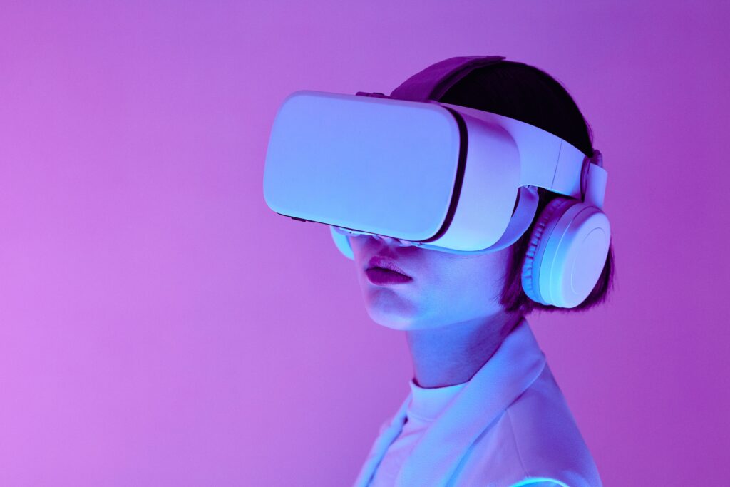 A Woman Using Virtual Goggles by Michelangelo Buonarroti