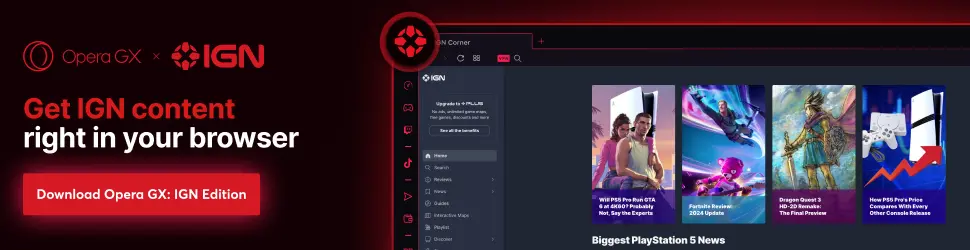 Opera GX and IGN banner ad image