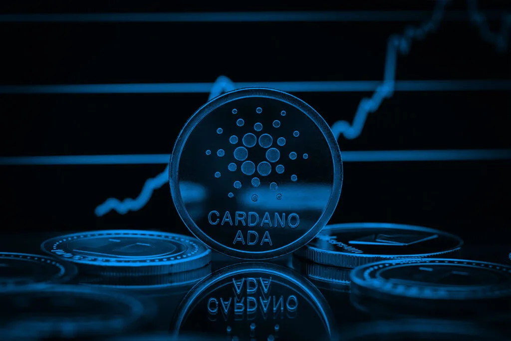 Cardano ADA coin on market chart image