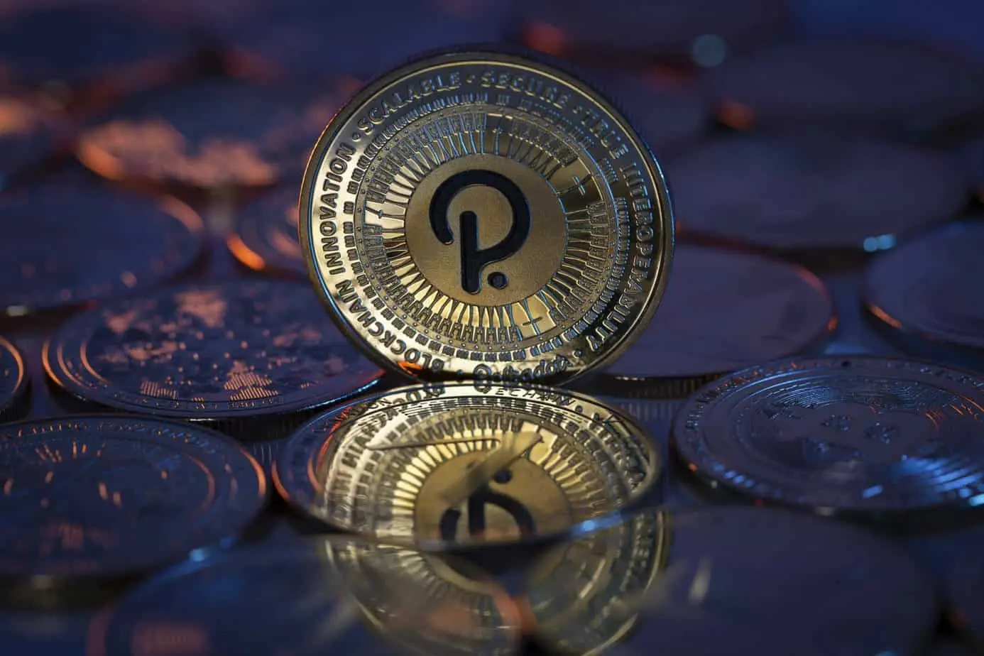 Polkadot coin close-up image